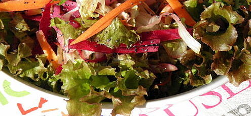 Raw vegan šalát z jesennej zeleniny so semienkami